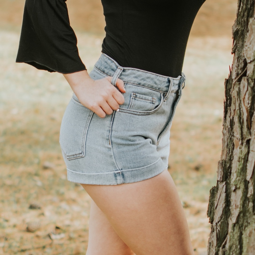 pacsun denim mom shorts
